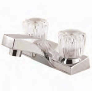 TWO-HANDLE 4" LAVATORY FAUCET (WITH METAL POP-UP)