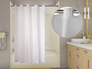 POLY ESTER SHOWER CURTAIN, 150 DENIER POLY ESTER (71" X 74")