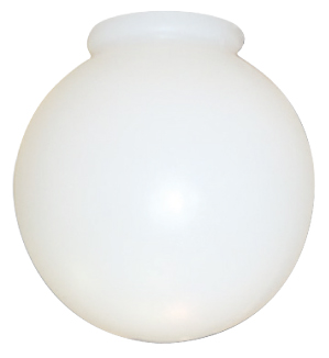BALL GLOBE WITH FITTER NECK (WHITE ACRYLIC)